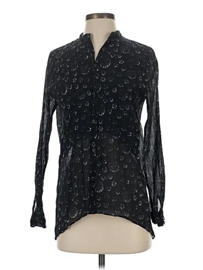 Pre-owned Tibi Long Sleeve Blouse In Black