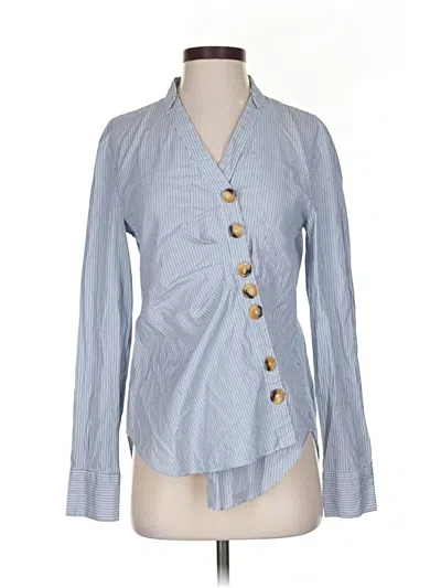Pre-owned Tibi Long Sleeve Blouse In Blue