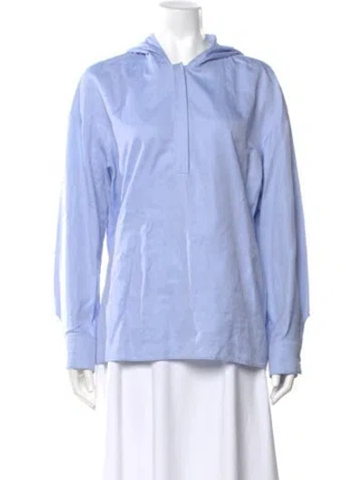 Pre-owned Tibi Long Sleeve Blouse In Blue