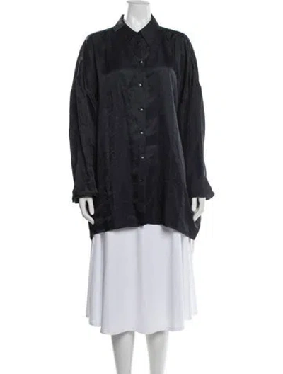 Pre-owned Tibi Long Sleeve Blouse In Blue