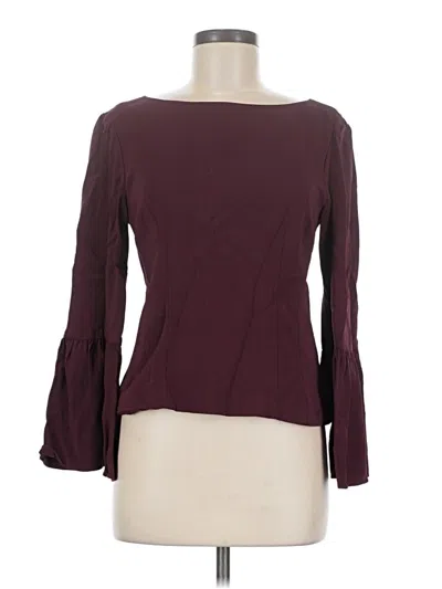 Pre-owned Tibi Long Sleeve Blouse In Burgundy