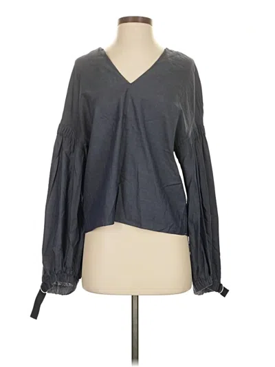 Pre-owned Tibi Long Sleeve Blouse In Gray