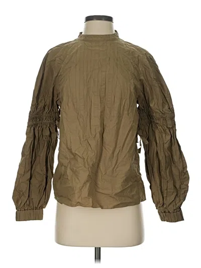 Pre-owned Tibi Long Sleeve Blouse In Green