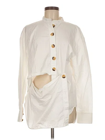 Pre-owned Tibi Long Sleeve Blouse In Ivory