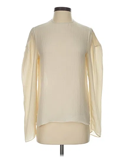 Pre-owned Tibi Long Sleeve Blouse In Ivory