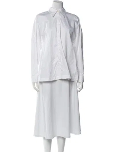 Pre-owned Tibi Long Sleeve Blouse W/ Tags In Neutral