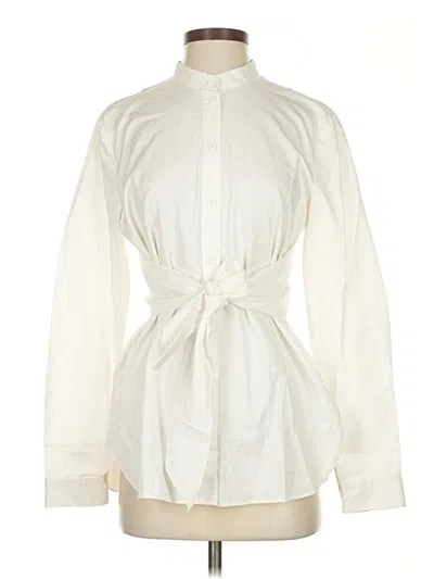 Pre-owned Tibi Long Sleeve Blouse In White