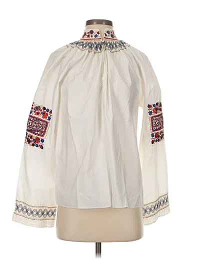 Pre-owned Tibi Long Sleeve Blouse In White
