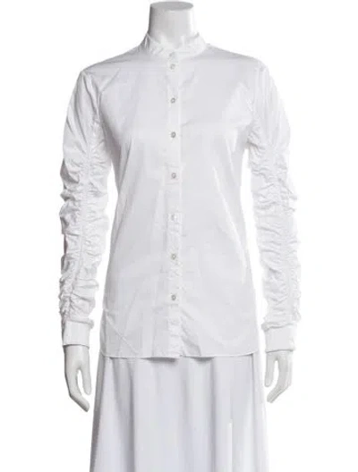 Pre-owned Tibi Long Sleeve Blouse In White