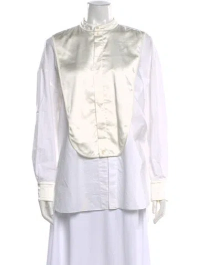 Pre-owned Tibi Long Sleeve Blouse In White