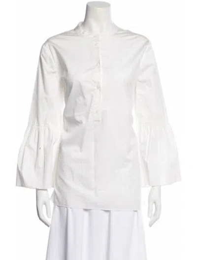 Pre-owned Tibi Long Sleeve Blouse In White