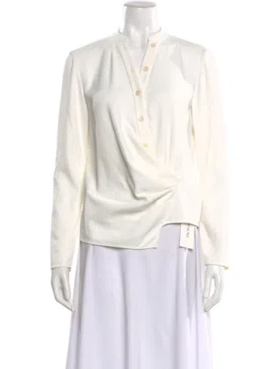 Pre-owned Tibi Long Sleeve Blouse In White