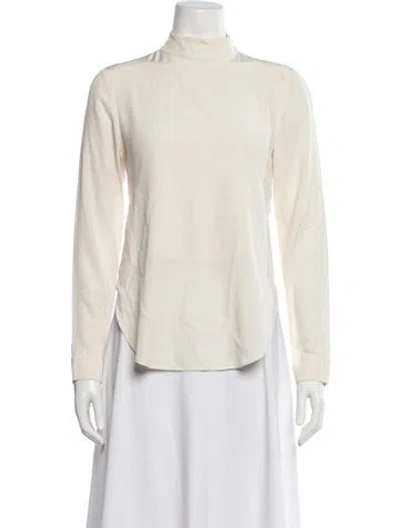 Pre-owned Tibi Long Sleeve Blouse In White