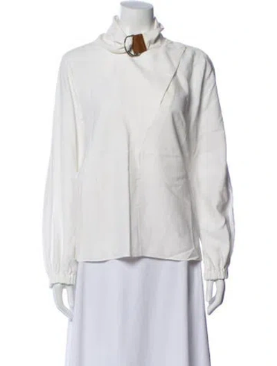 Pre-owned Tibi Long Sleeve Blouse In White