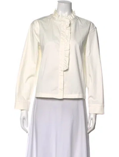 Pre-owned Tibi Long Sleeve Blouse In White