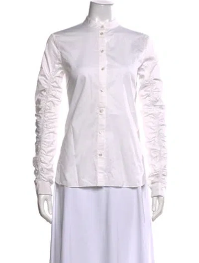 Pre-owned Tibi Long Sleeve Blouse In White