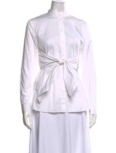 Pre-owned Tibi Long Sleeve Blouse In White