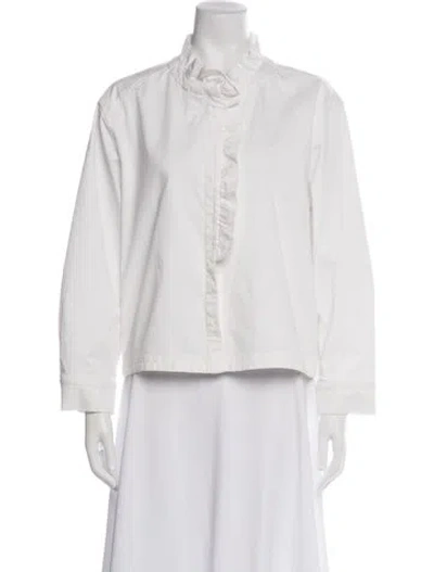 Pre-owned Tibi Long Sleeve Blouse In White