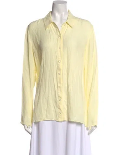 Pre-owned Tibi Long Sleeve Blouse In Yellow