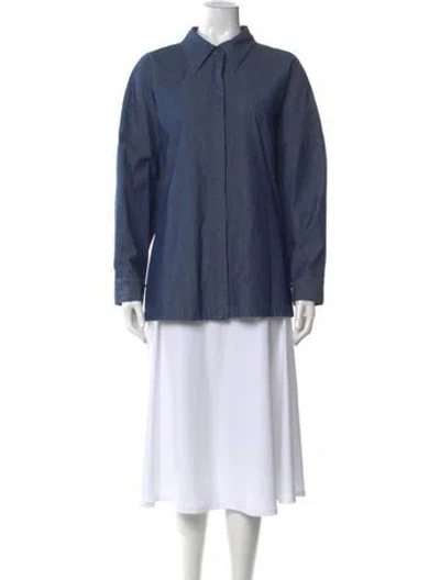 Pre-owned Tibi Long Sleeve Button-up Top In Neutral