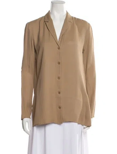 Pre-owned Tibi Long Sleeve Button-up Top In Neutral