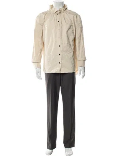 Pre-owned Tibi Long Sleeve Button-up Top In Neutral