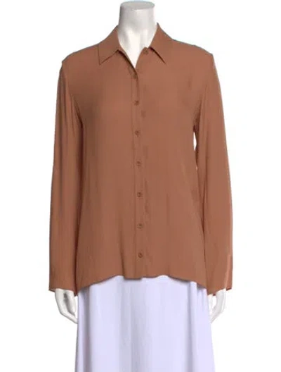 Pre-owned Tibi Long Sleeve Button-up Top W/ Tags In Neutral