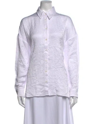 Pre-owned Tibi Long Sleeve Button-up Top W/ Tags In White
