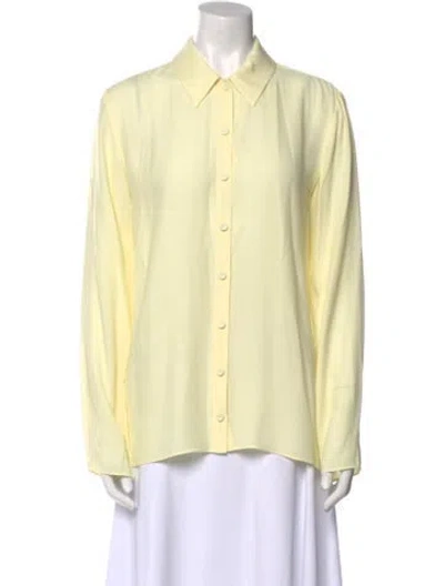 Pre-owned Tibi Long Sleeve Button-up Top In Yellow