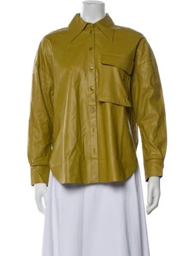 Pre-owned Tibi Long Sleeve Button-up Top In Yellow