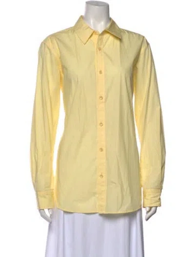 Pre-owned Tibi Long Sleeve Button-up Top In Yellow