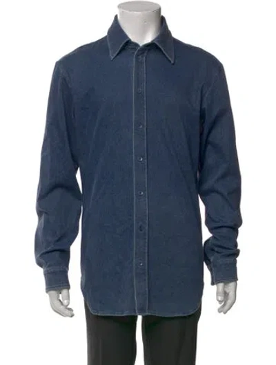 Pre-owned Tibi Long Sleeve Denim Shirt In Blue