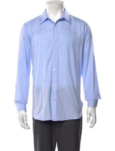 Pre-owned Tibi Long Sleeve Dress Shirt In Blue