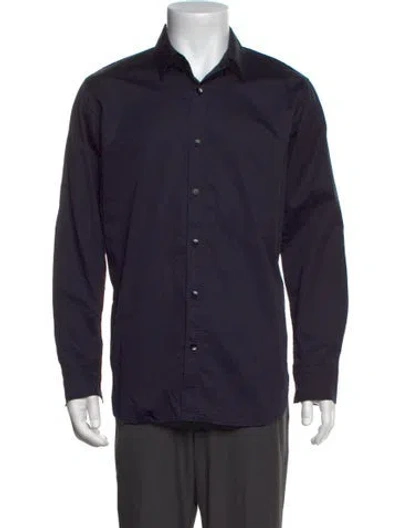 Pre-owned Tibi Long Sleeve Dress Shirt In Blue