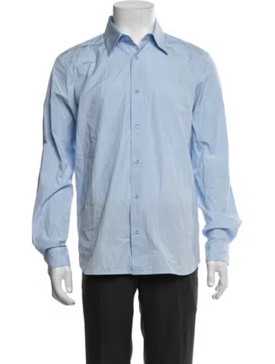 Pre-owned Tibi Long Sleeve Dress Shirt In Blue