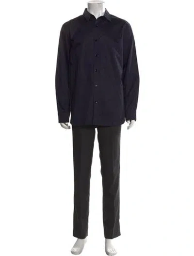 Pre-owned Tibi Long Sleeve Dress Shirt W/ Tags In Blue
