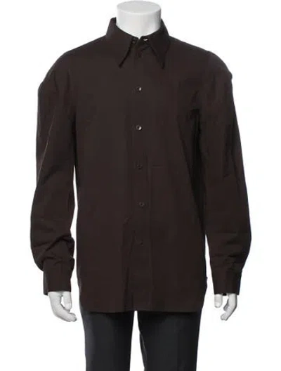 Pre-owned Tibi Long Sleeve Dress Shirt W/ Tags In Brown