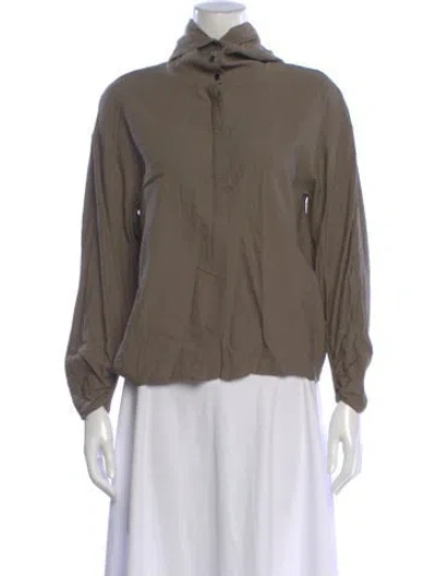 Pre-owned Tibi Long Sleeve Hoodie In Green