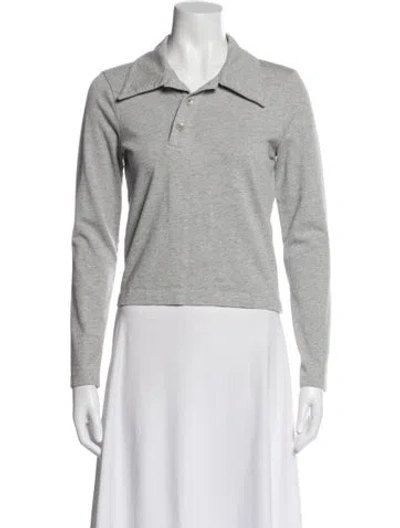 Pre-owned Tibi Long Sleeve Polo In Gray