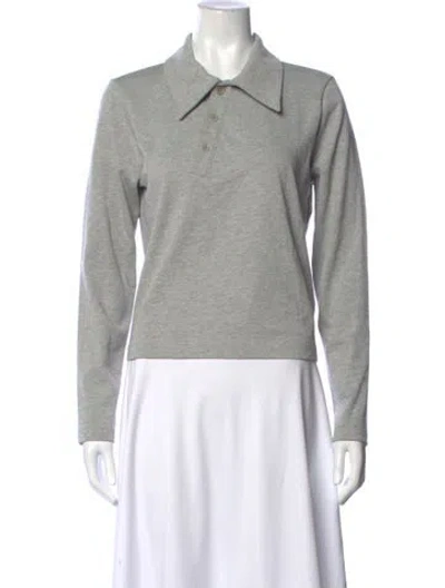 Pre-owned Tibi Long Sleeve Polo In Grey