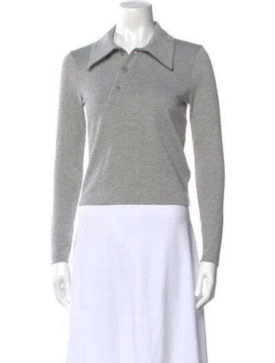 Pre-owned Tibi Long Sleeve Polo W/ Tags In Grey