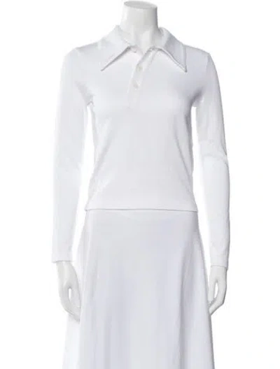 Pre-owned Tibi Long Sleeve Polo In White