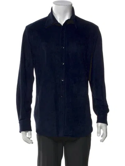 Pre-owned Tibi Long Sleeve Shirt In Blue