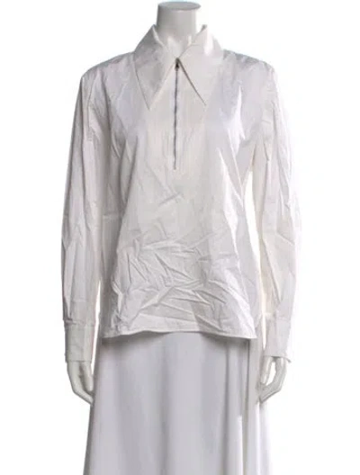 Pre-owned Tibi Long Sleeve Top In White