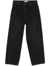Tibi Low-rise Wide-leg Jeans In Black