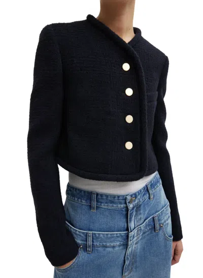 Tibi Majeur Boucle Jacket In Black/navy In Multi