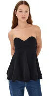 Tibi Melee Crepe Strapless Top Black In Black