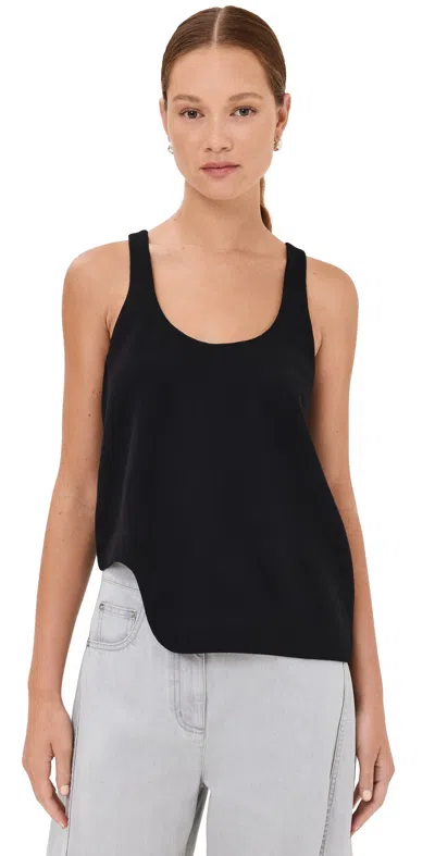 Tibi Melee Crepe Tank Top Black