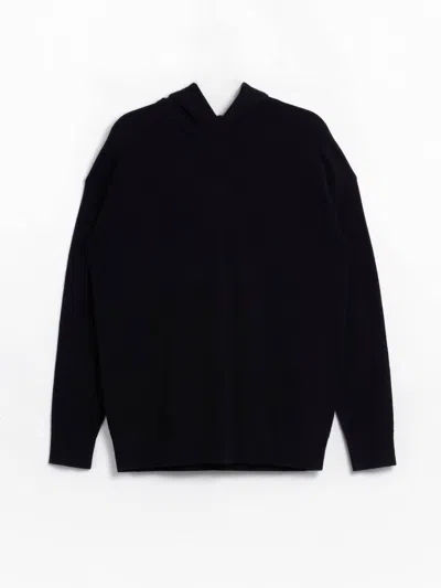 Tibi Men's Washable Cashmere Easy Hoodie In Navy In Black
