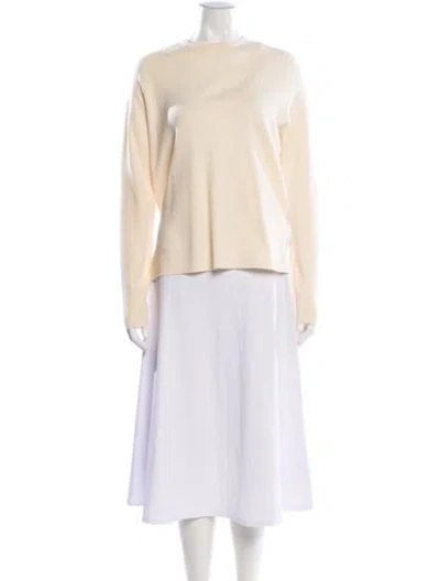 Pre-owned Tibi Merino Wool Bateau Neckline Sweater In Neutral